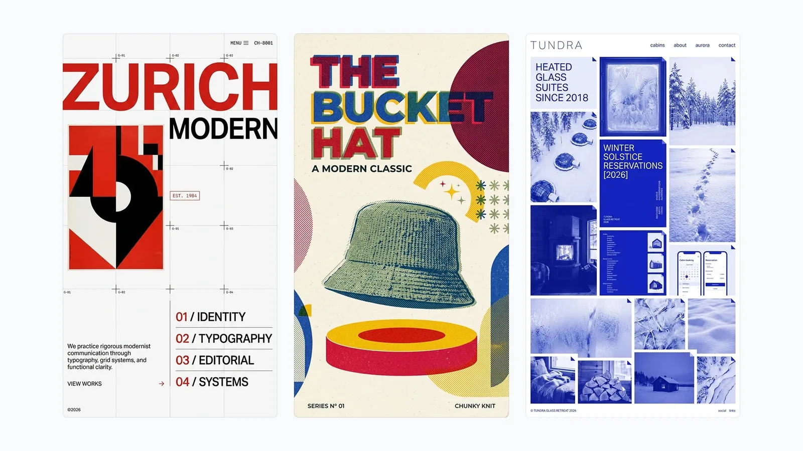 Nano Banana 2.1 example of Swiss-style editorial layouts with strict grids and bold headlines